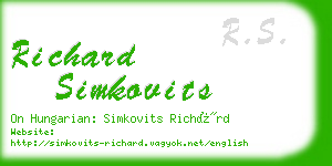 richard simkovits business card